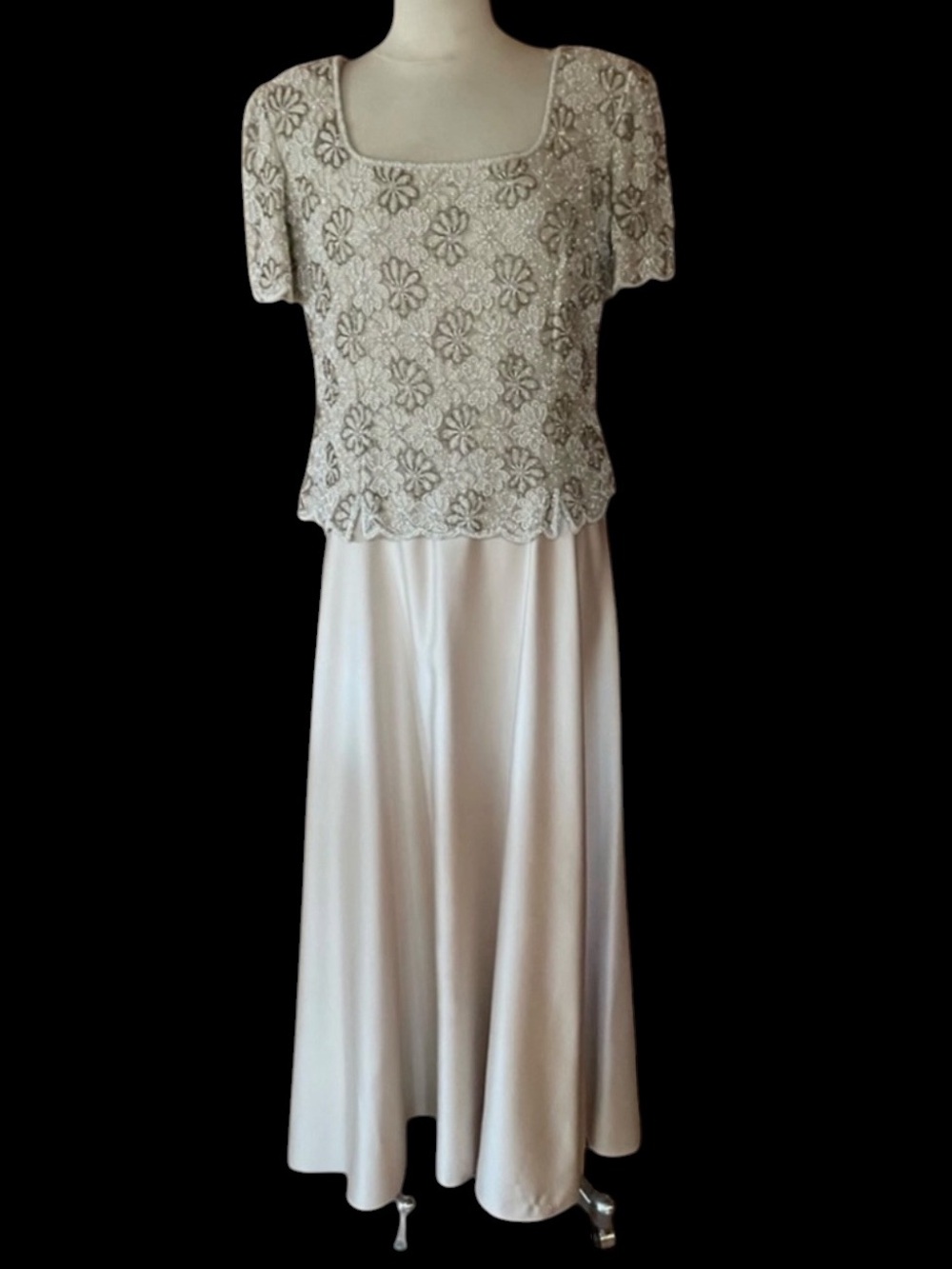 Deadstock w/Tag 1990s Ste’nay Beaded Formal Maxi Gown